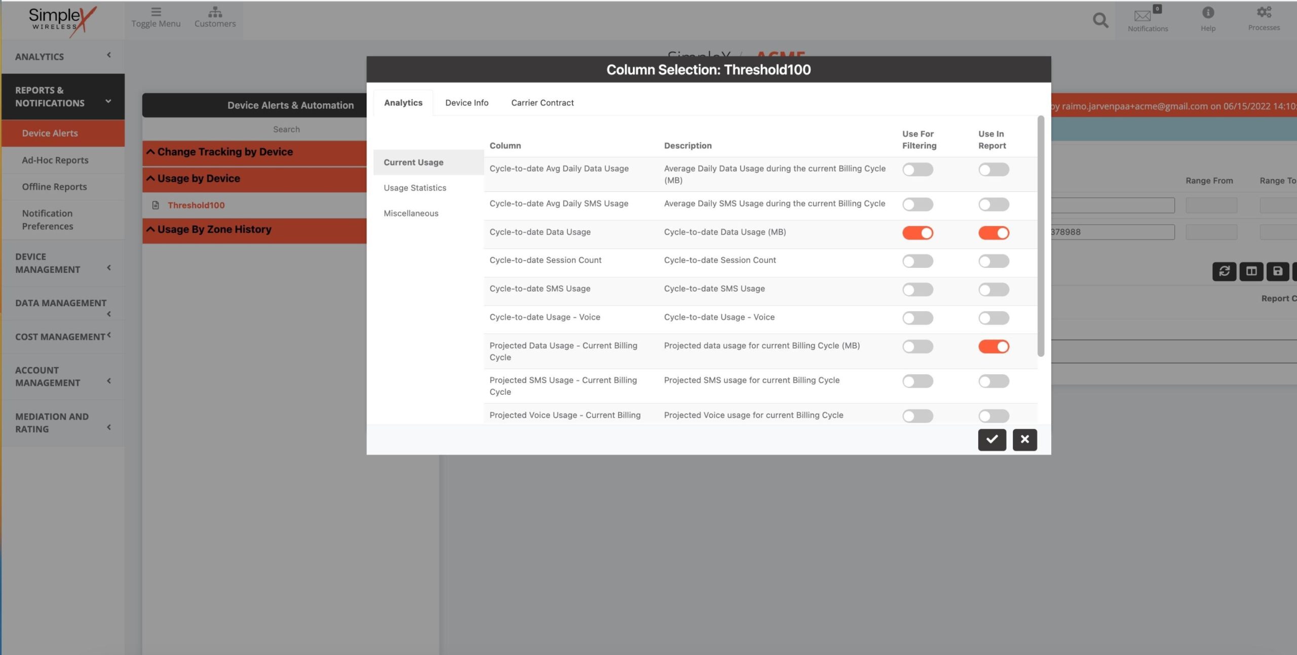 Simplex Portal Reporting