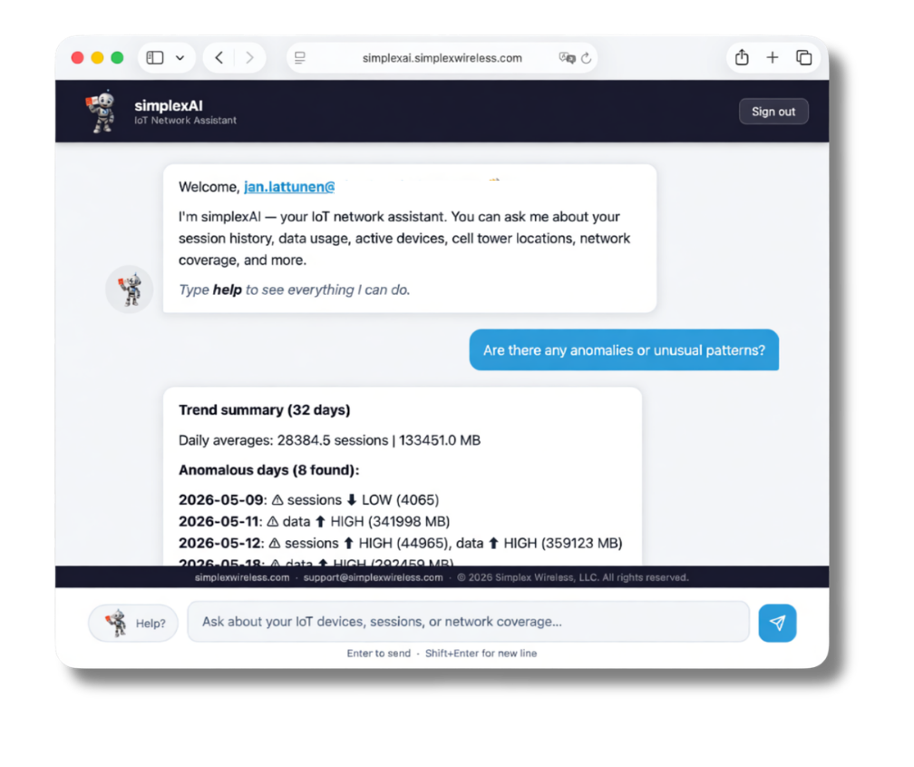SimplexAI - LLM tool for IoT Connectivity