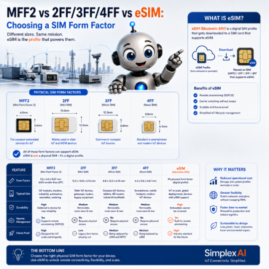 Sim card Form Factors explained. eSIM vs SIM card